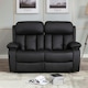 image 6 of Chester 2 Seater Manual High Back Bonded Leather Recliner Sofa (Brown)