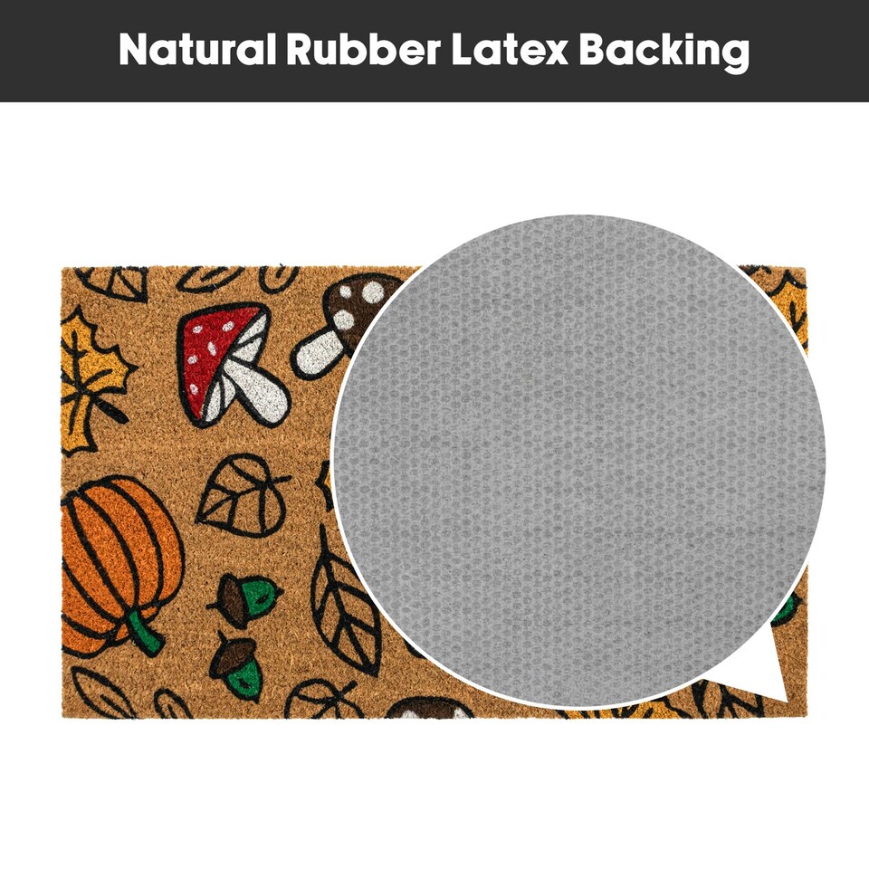 image 1 of JVL Latex Backed Coir Entrance Doormat 45x75cm - Autumn