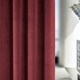 image 3 of Oxford Red Velvet Curtains 66 x 72 inch (168 x 183 cm) 100% Blackout Pencil Pleat Thermal Noise Reducing Curtains for Bedroom and Living Room