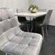 image 6 of Grey Dining Table with Hairpin Legs & 4 Grey Velvet Chairs Set for Kitchen & Dining Room Grey