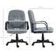 image 7 of HOMCOM PU Leather Office Chair Swivel Home Mid-Back Computer Desk Chair, Grey