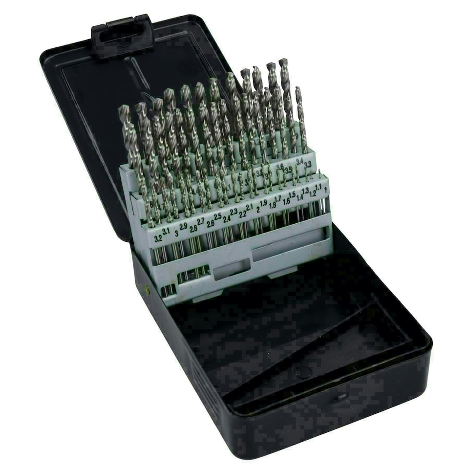 image 1 of Metric HSS G Drill Bit Set Split Point Drills in 0.1mm Increments 1mm - 6mm 51pc