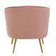 image 4 of Interiors by Premier Durable Yolanda Pink Velvet Chair, Exquisite & Cozy Desk Chair Pink Velvet, Easy to Clean Pink Velvet Chair