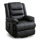 image 2 of Loxley Single Motor Electric Rise Recliner Bonded Leather Lift Chair (Black)