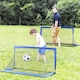 image 2 of HOMCOM Set of 2 Football Goal Net 6 x 3 ft Foldable Outdoor Sport Training Teens Adults Football with Carrying Bag Blue