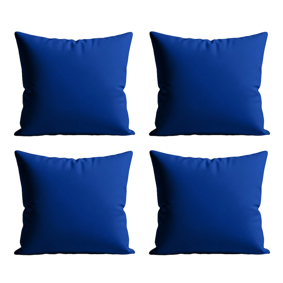 image 1 of Waterproof Outdoor Garden Cushion Covers Patio Cushion Cover Cases Square Pack Of 4 45cm X 45cm Blue
