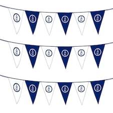 King Charles' Coronation Cypher Plastic Pennant Bunting 50m (5 x 10m)
