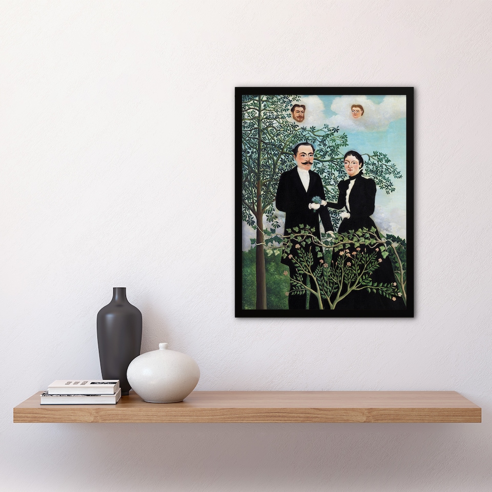 image 1 of Past and Present Philosophical Thought Rousseau Framed Wall Art Print 12X16"