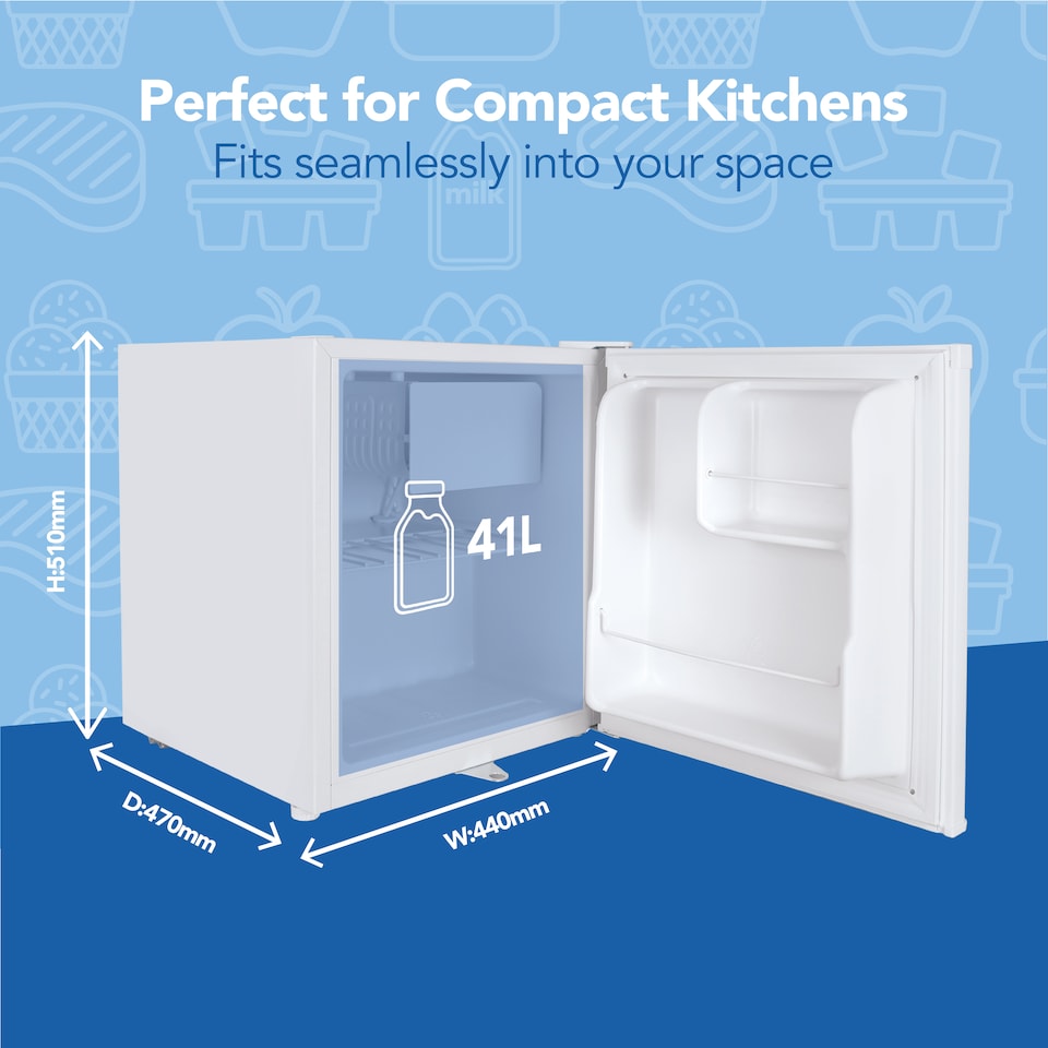image 1 of Igenix IG3711 Counter Top Fridge with Lock, 41 Litre, White