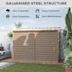 image 3 of Outsunny 5 x 9ft Galvanised Metal Garden Shed with Foundation Kit, Outdoor Leanto Shed, Tool Storage House with Lockable Doors, Gloves and 2 Air Vents for Patio, Garden, Brown | Brown | 143W x 270D x 202H cm