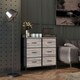 image 7 of HOMCOM Bedroom Chest of Drawers 6 Drawer Dresser w/ Shelf, Grey Wood Effect
