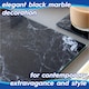 image 3 of Harbour Housewares 12pc Rectangle Glass Placemats & Square Coasters Set - 30cm x 20cm - Black Marble | Black | Black Marble