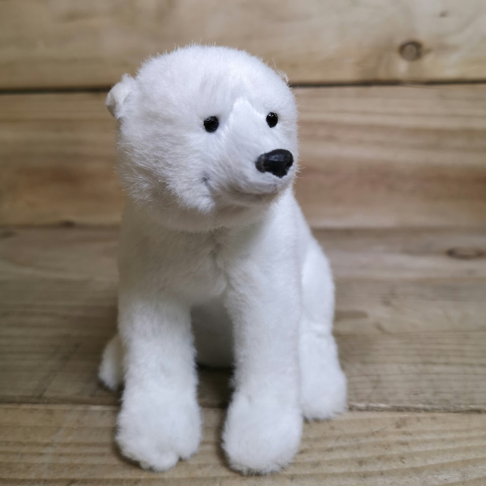 image 1 of 15cm Festive White Sitting Polar Bear Christmas Ornament Decoration
