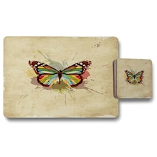 Butterfly & Paint Splats (Placemat & Coaster Set)