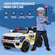 image 7 of HOMCOM 12V Electric Car for Kids, Ride on Police Car with 2 Motors, Remote Control, Siren Flashing Lights, Suspension, USB, Auxiliary Wheels, Pull handle, for 3-6 Years, White