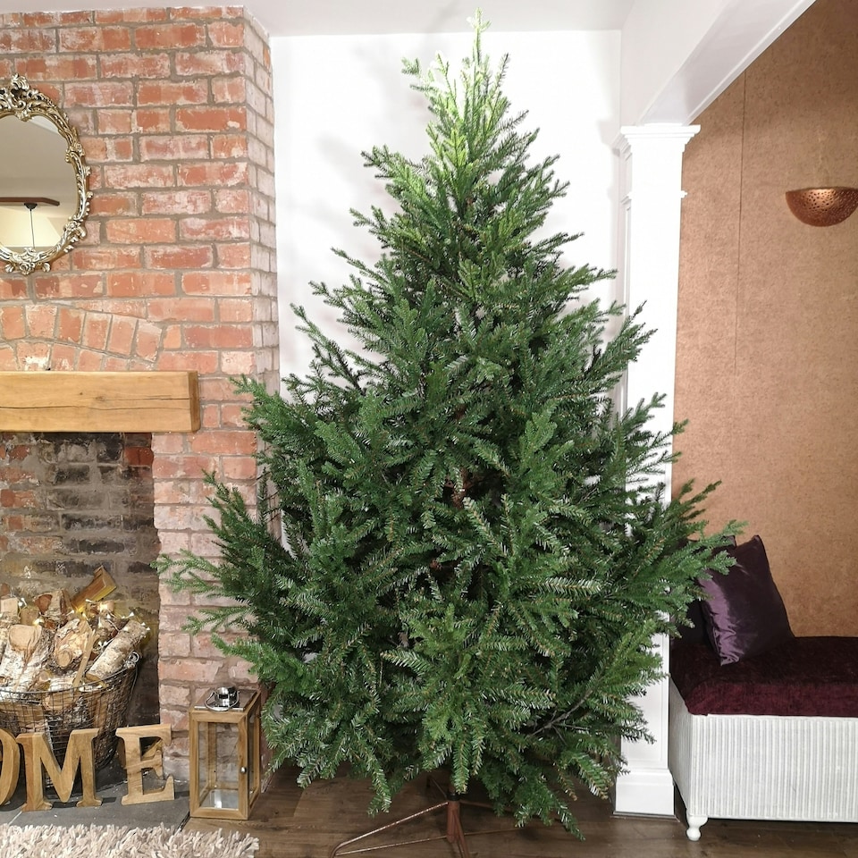 image 1 of 8ft 240cm Green Glenshee Spruce Artificial Christmas Tree PE and PVC Mix Natural Look