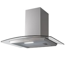 SIA CGH60SS 60cm Stainless Steel Curved Glass Chimney Cooker Hood Extractor Fan | Silver