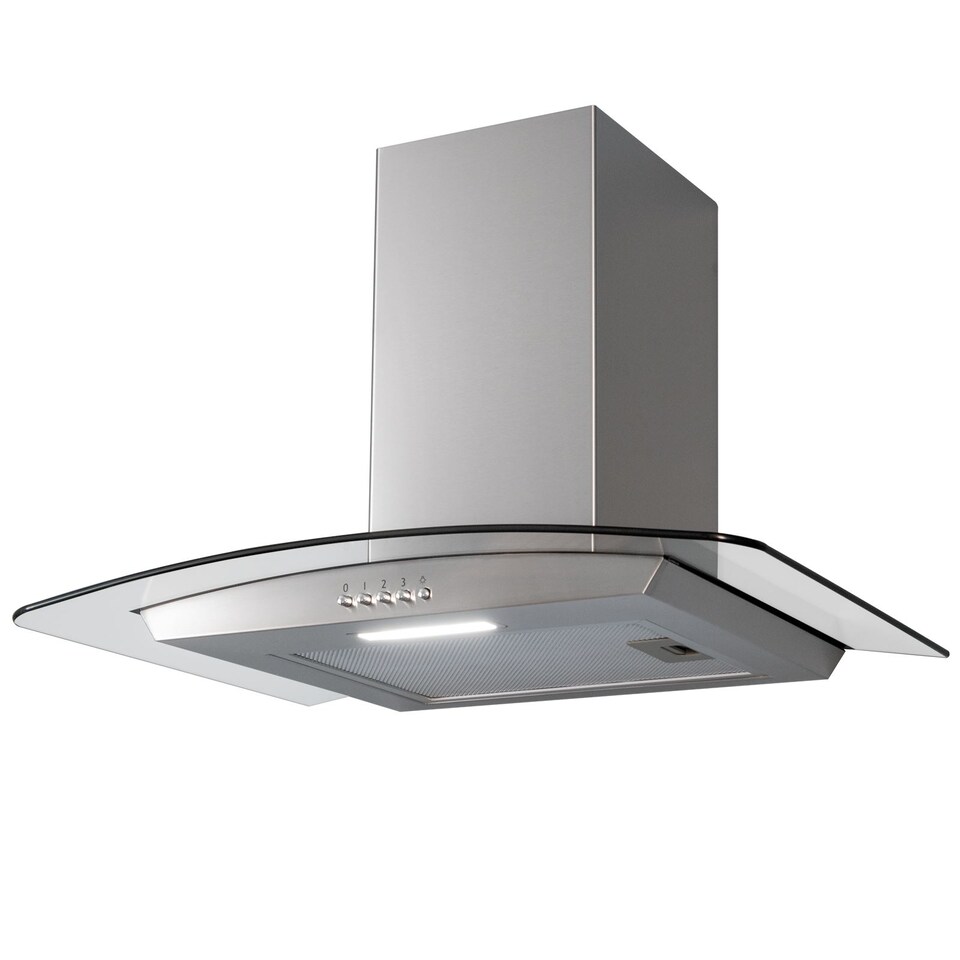 image 1 of SIA CGH60SS 60cm Stainless Steel Curved Glass Chimney Cooker Hood Extractor Fan | Silver