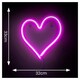 image 7 of ValueLights Heart neon Heart Neon White Illuminated Decoration and Integrated LED 3W Pink Bulb