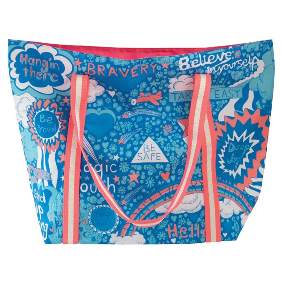 image 1 of Arthouse Recycled Plastic Large Tote Bag - GOOD ADVICE Multi