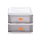 image 1 of Living and Home 2-Tier Stationery Cosmetic Storage Box Drawer, White | White