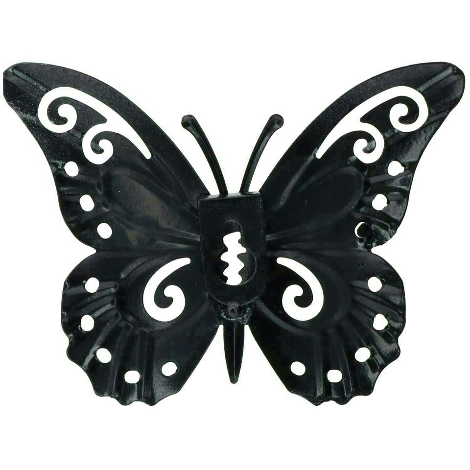 image 1 of Small Blue Metal Butterfly Garden/Home Wall Art Ornament 11x8.5cm