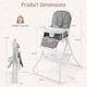 image 2 of COSTWAY Foldable High Chair Easy Clean Compact Highchair with Tray
