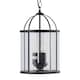 image 1 of Alicia - Black 3 Light Lantern Style Pendant | Black | Clear | 1