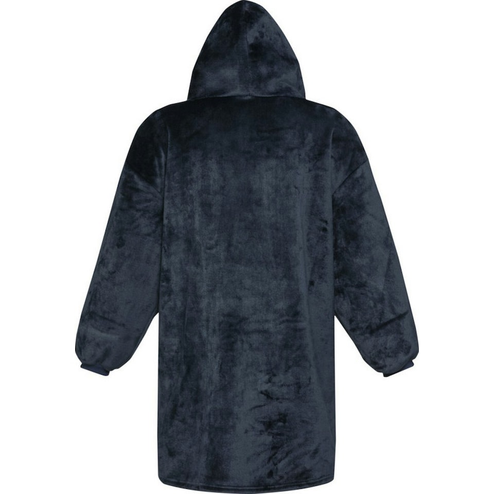 image 1 of Unisex Adult Denali Hoodie Blanket - Dark Blue - One Size Blue