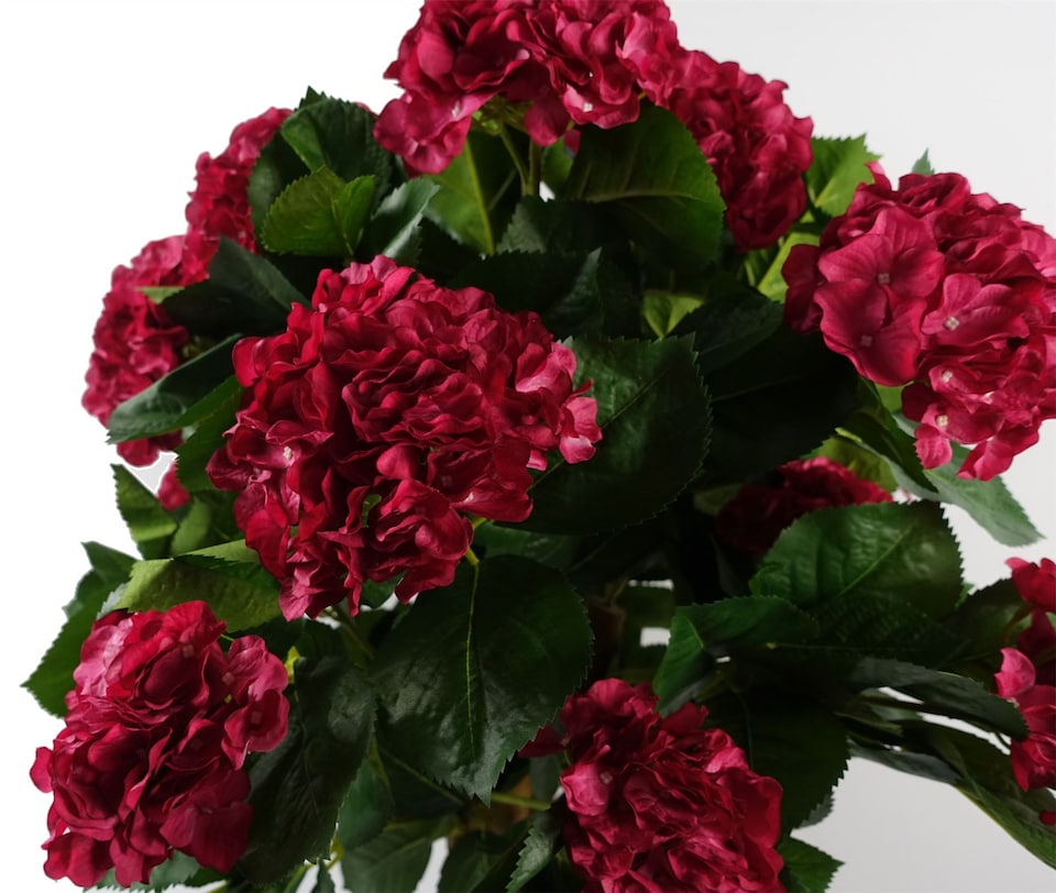 image 1 of Artificial Pink Hydrangea Plant Potted 75cm Bush Botanik