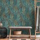 image 2 of AS Creation Famous Garden Fern Textured Wallpaper - Blue/Green/Black - One Size Blue