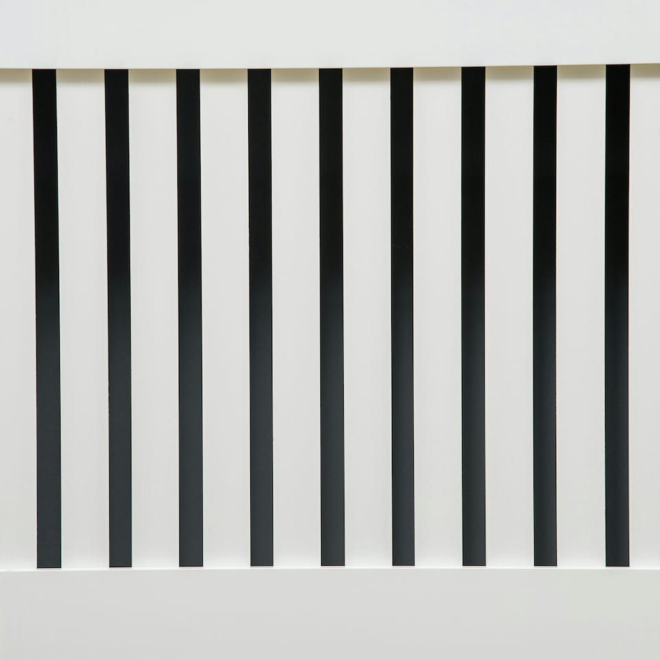 image 1 of HOMCOM Radiator Cover Painted Slatted MDF Cabinet Lined Grill 112x19x81cm