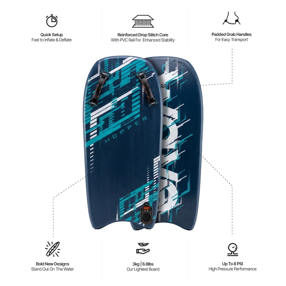 image 1 of Wave Hopper 2.0 Inflatable Bodyboard, Navy