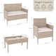 image 3 of Garden Vida Kendal 4 Seater Rattan Set Chair Sofa Coffee Table Outdoor Garden Furniture, Natural