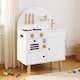 image 7 of COSTWAY Pretend Play Kitchen Wooden Kitchen Playset with Stoves White