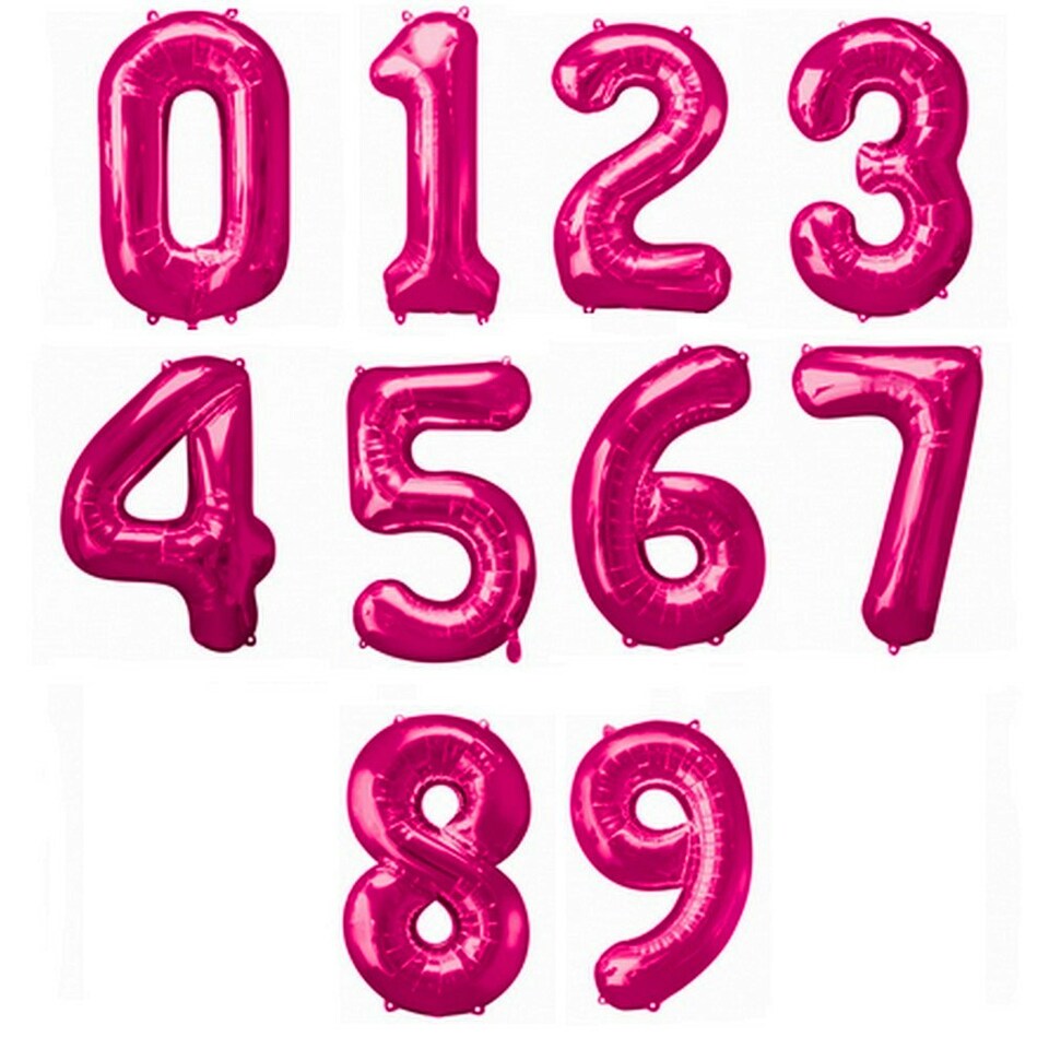 Amscan Supershape Pink Number Balloons - Pink - 2