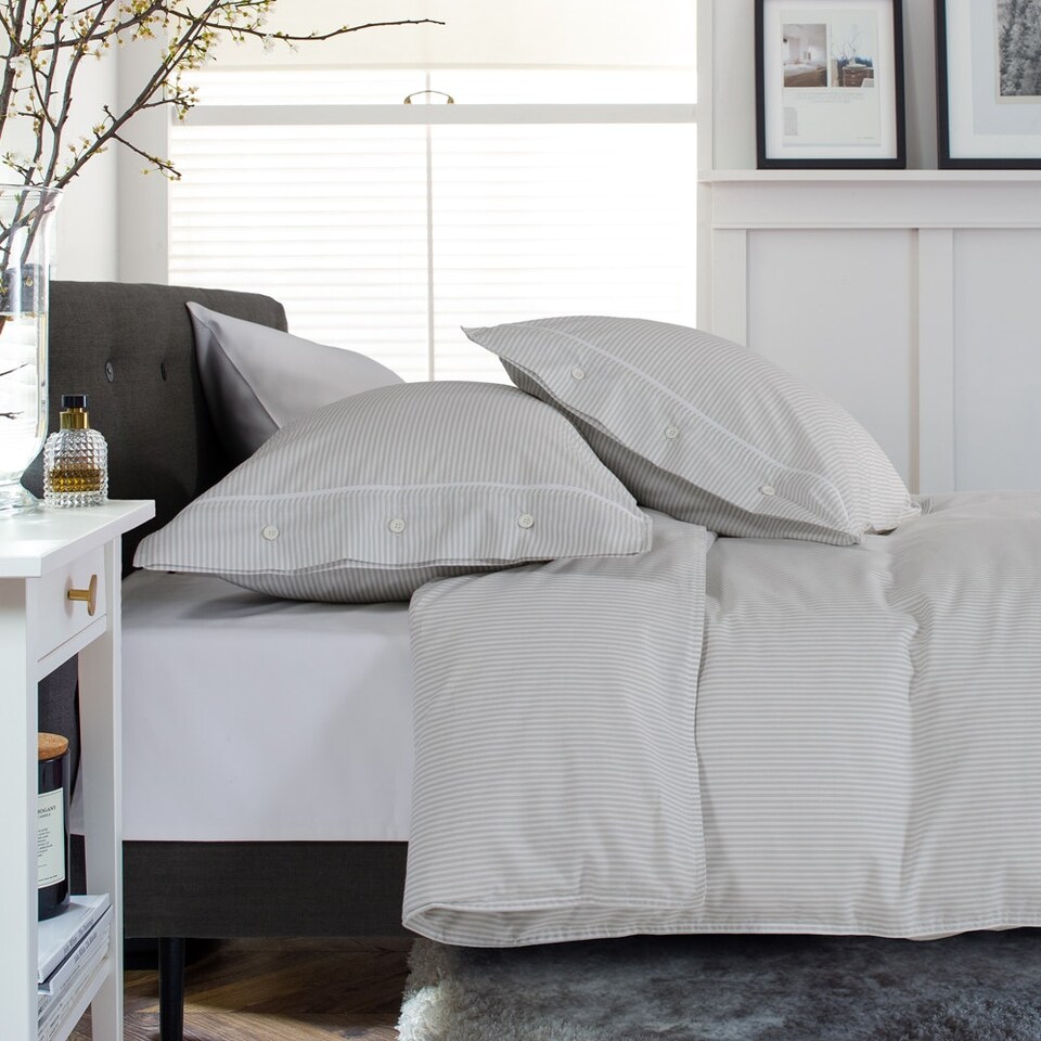 image 1 of Southport 100% Cotton Duvet Cover Set with Cuffed Finish – Soft, Breathable, Premium Quality Bedding Grey | Grey | Double