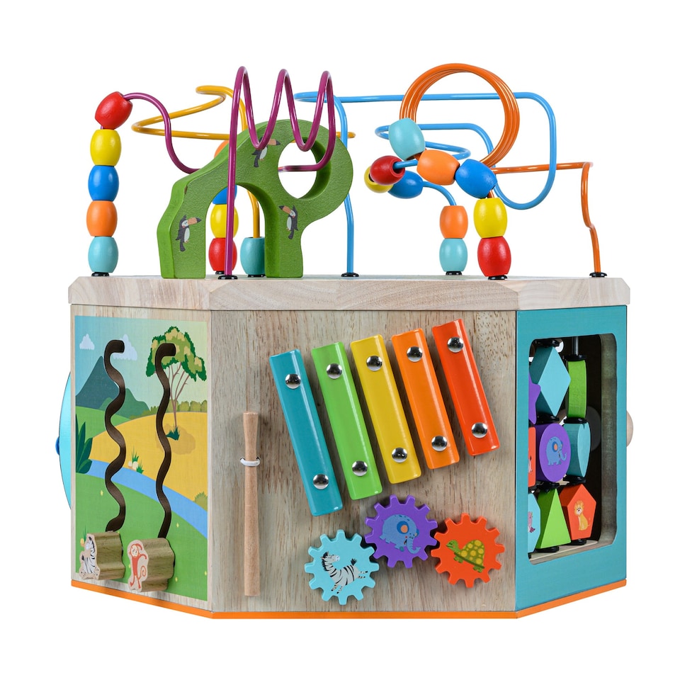 image 1 of Teamson Kids Preschool Play Lab 7-in-1 Large Activity Station, Multi