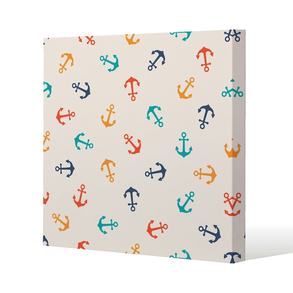 image 1 of Multi Coloured Anchors (Canvas Print) 77 x 77 x 4cm