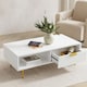 image 4 of Modern White Coffee Table with Storage, Gold Metal Legs and Handles, Stylish Centre Table for Living Room and Lounge