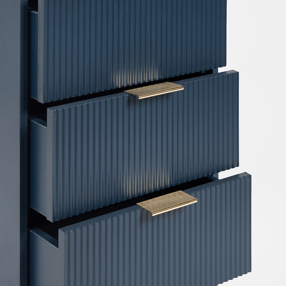 image 1 of OHS Ribbed 4-Drawer Unit Engineered Wood Cabinet Storage