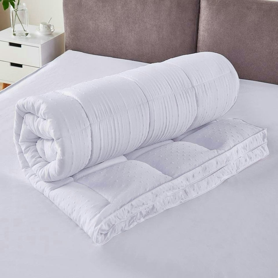 image 1 of 5cm 3D Microfibre Bubble Mattress Topper White | King