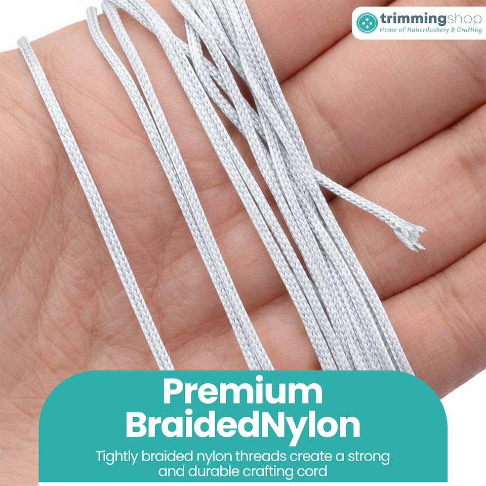 image 1 of Nylon Cord for Jewellery Making, Strong Braided Nylon Thread - 1.2mm x 10m