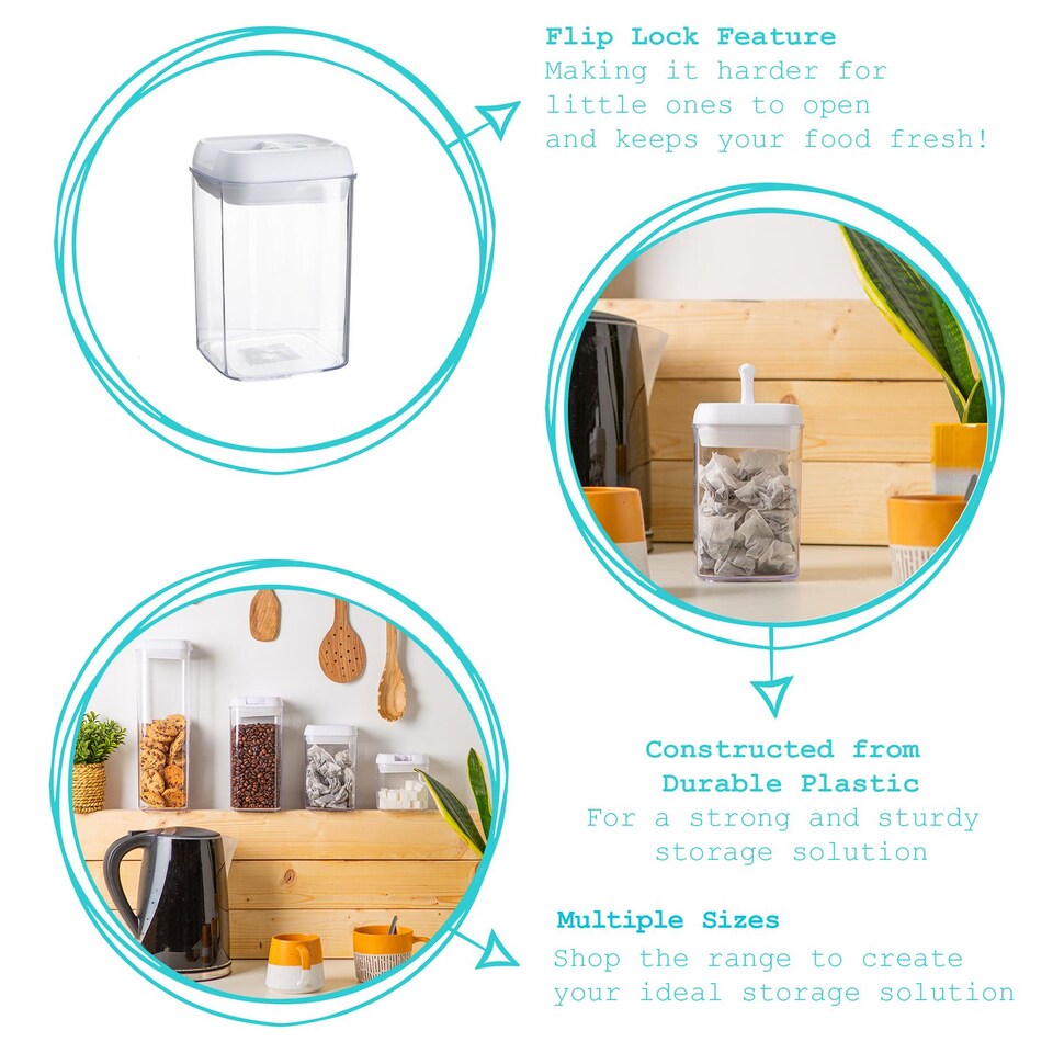 image 1 of Argon Tableware 3 Piece Flip Lock Plastic Food Storage Containers Set - White