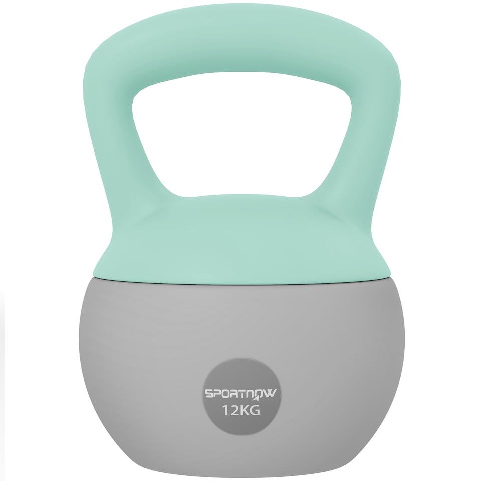 image 1 of SPORTNOW Kettlebell with Soft Body and Non-Slip Handle | Green | Grey and Green