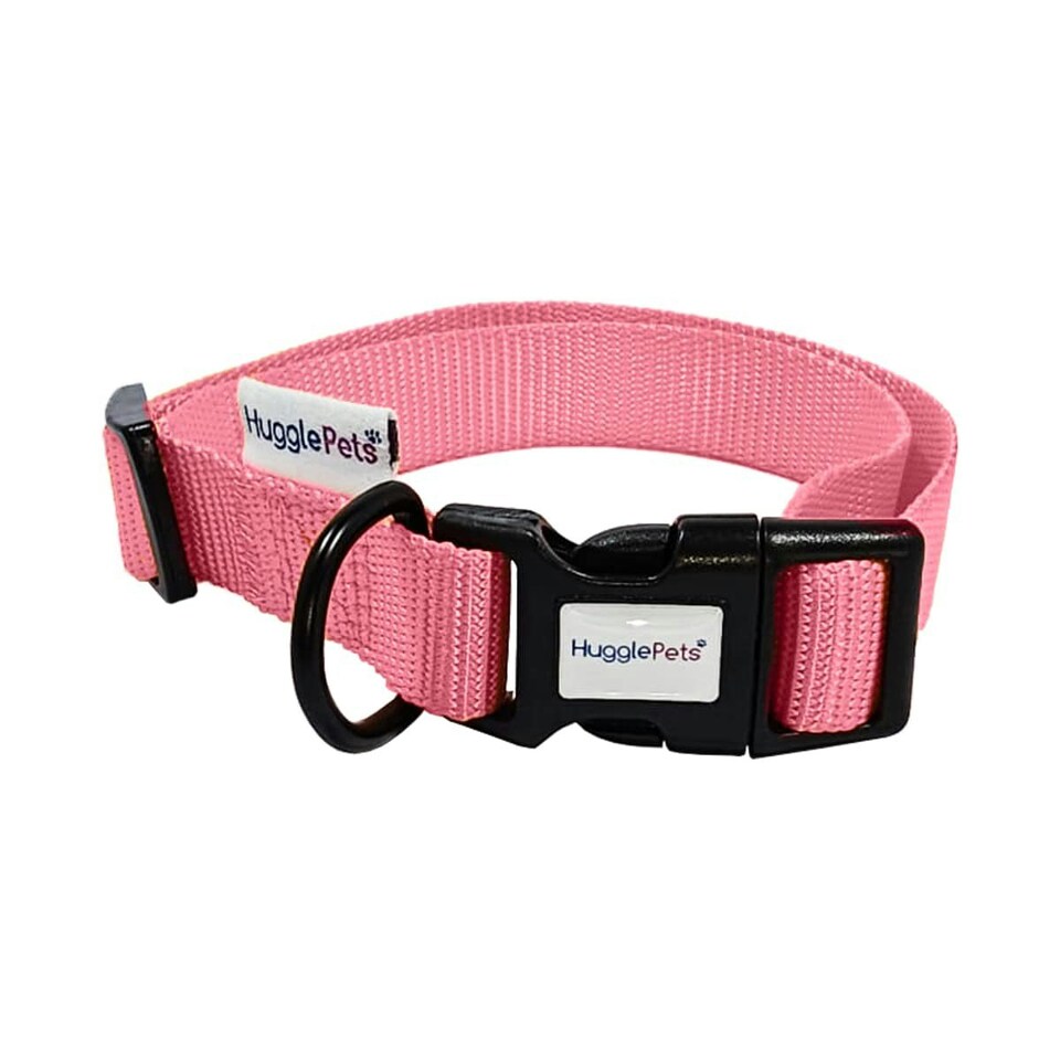 image 1 of HugglePets Snappy Adjustable Dog Collar Pink | S