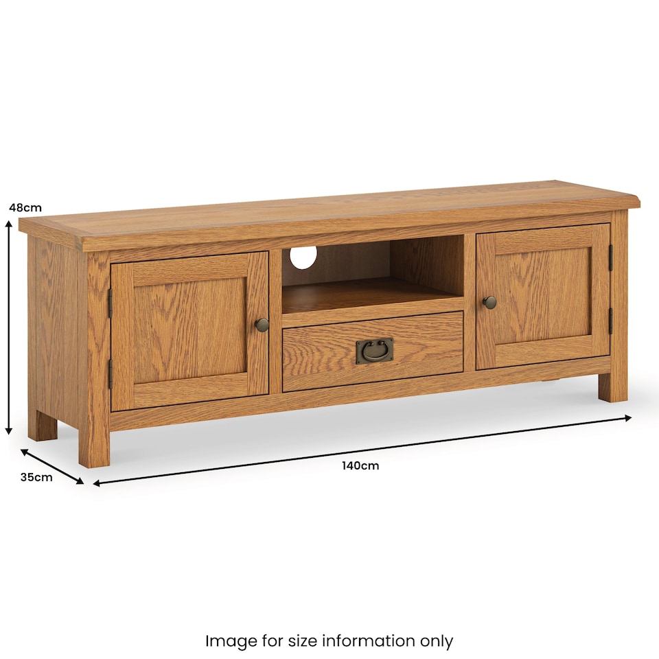 image 1 of Surrey Oak 140cm TV Unit - Fully Assembled By Roseland Furniture