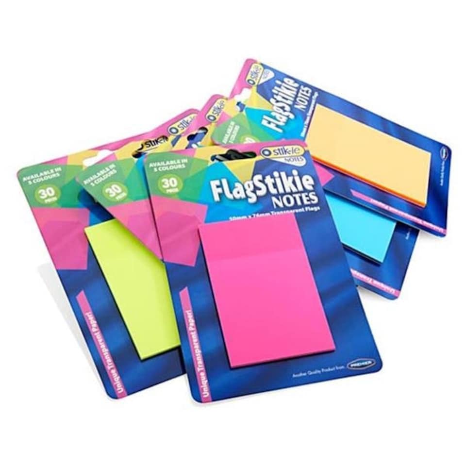 image 1 of Pack of 30 Piece 50x76mm Flag Stikie Notes by Stik-Ie
