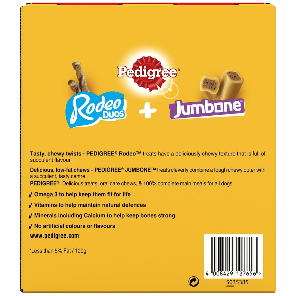 image 1 of Pedigree Rodeo Duos & Jumbone Mixed Dog Treats Mega Box 780g Dog Chews Gift