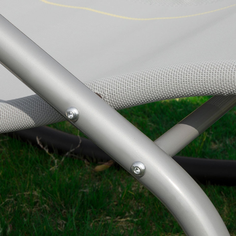 image 1 of SoBuy OGS28-HGx2,Set of 2 Outdoor Garden Rocking Sun Lounger Recliner